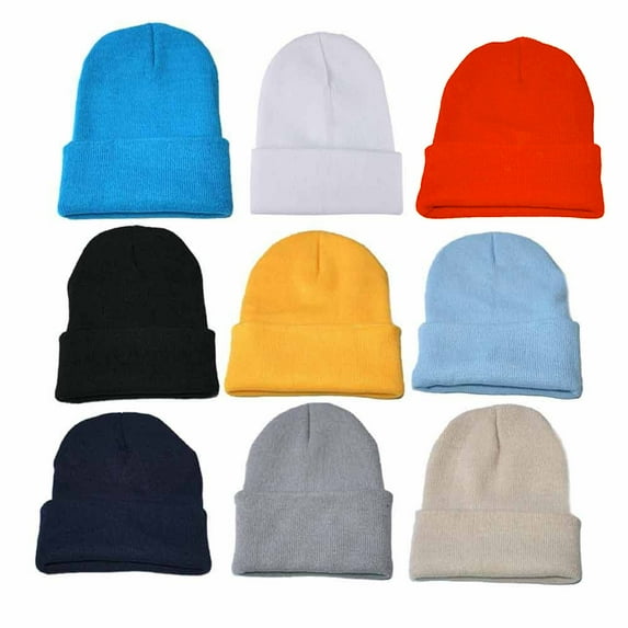 Dailypoc Unisex Slouchy Knit Beanie - Hip Hop Style Warm Winter Ski Hat, Loose Fit for Comfort, Popular for Cold Days & Ski Trips, Soft & Windproof,Yellow,One Size
