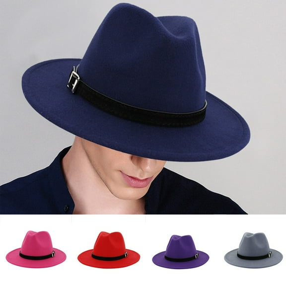 Dailypoc Vintage Wide Brim Panama Hat - Unisex for Men & Women, Adjustable with Belt Buckle, Retro Style for Outdoor Adventures, Durable All-Season Wear,Hot Pink,One Size