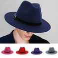 thumbnail image 1 of Dailypoc Vintage Wide Brim Panama Hat - Unisex for Men & Women, Adjustable with Belt Buckle, Retro Style for Outdoor Adventures, Durable All-Season Wear,Purple,One Size, 1 of 2