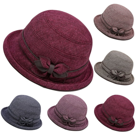 Dailypoc Women’s Autumn Winter Hat - Dome Casual Bucket Pot Hat, Small Bowler Style, Warm & Stylish for Daily Outings, Cold Accessory, Cute & Versatile,Blue,M