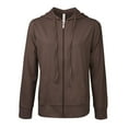 thumbnail image 1 of Dailywear Womens Long Sleeve Thin Cotton Full Zip Up Hoodie Jacket Brown, Large, 1 of 5