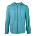 thumbnail image 1 of Dailywear Womens Long Sleeve Thin Cotton Full Zip Up Hoodie Jacket St.blue, Large, 1 of 5