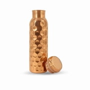 Daimond Hammered Copper Water Bottle 1 Ltr | 100% Pure Copper | BPA Free & Leak Proof | Easy to Carry | Suitable for Yoga, School & Office Daimond Hammered