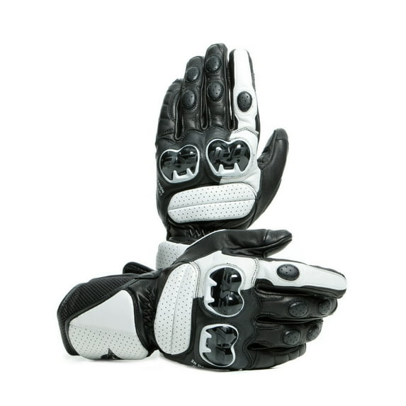 Dainese Impeto Mens Leather Motorcycle Gloves Black/White XXL