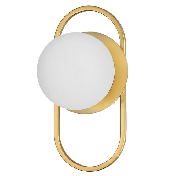 Dainolite 1 Light Aged Brass Wall Sconce w/ Opal Glass