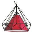 thumbnail image 1 of Dainolite 1 Light Black Metal Framed Pendant with Red Shade, 1 of 2
