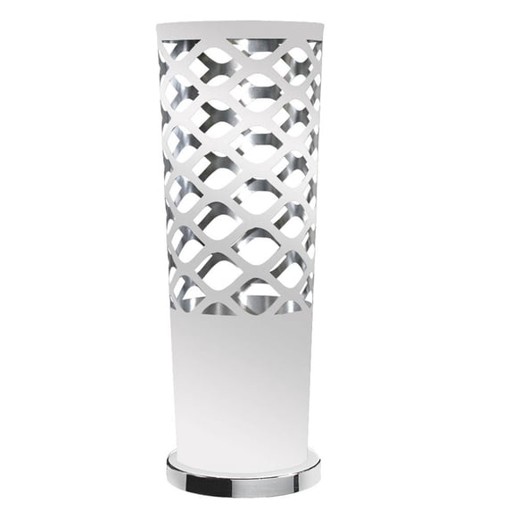 Dainolite 1 Light Cut Out Table Lamp JTone - White/Silver