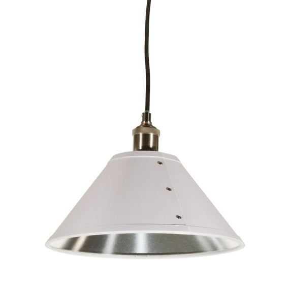 Dainolite 1 Light Empire Shade Pendant - White/Silver