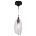 thumbnail image 1 of Dainolite 1 Light Incandescent Pendant, Black Finish w/Clear Glass, 1 of 4