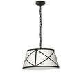 thumbnail image 1 of Dainolite 1 Light Incandescent Pendant, Matte Black with Black and White Shade   (PKR-S-MB-BW), 1 of 2