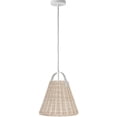 thumbnail image 1 of Dainolite 1 Light Incandescent Pendant Matte White with Wicker Shade, 1 of 2