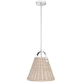 thumbnail image 1 of Dainolite 1 Light Incandescent Pendant Polished Chrome with Wicker Shade, 1 of 2