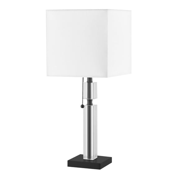 Dainolite 1 Light Incandescent Table Lamp Matte Black with White Shade