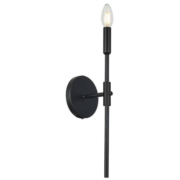 Dainolite 1 Light Incandescent Wall Satin Chrome Matte Black
