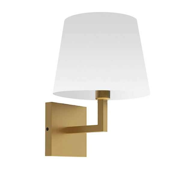 WHN-91W-AGB-WH Dainolite Whitney - 1 Light Wall Sconce-Aged Brass Finish-White Shade Color