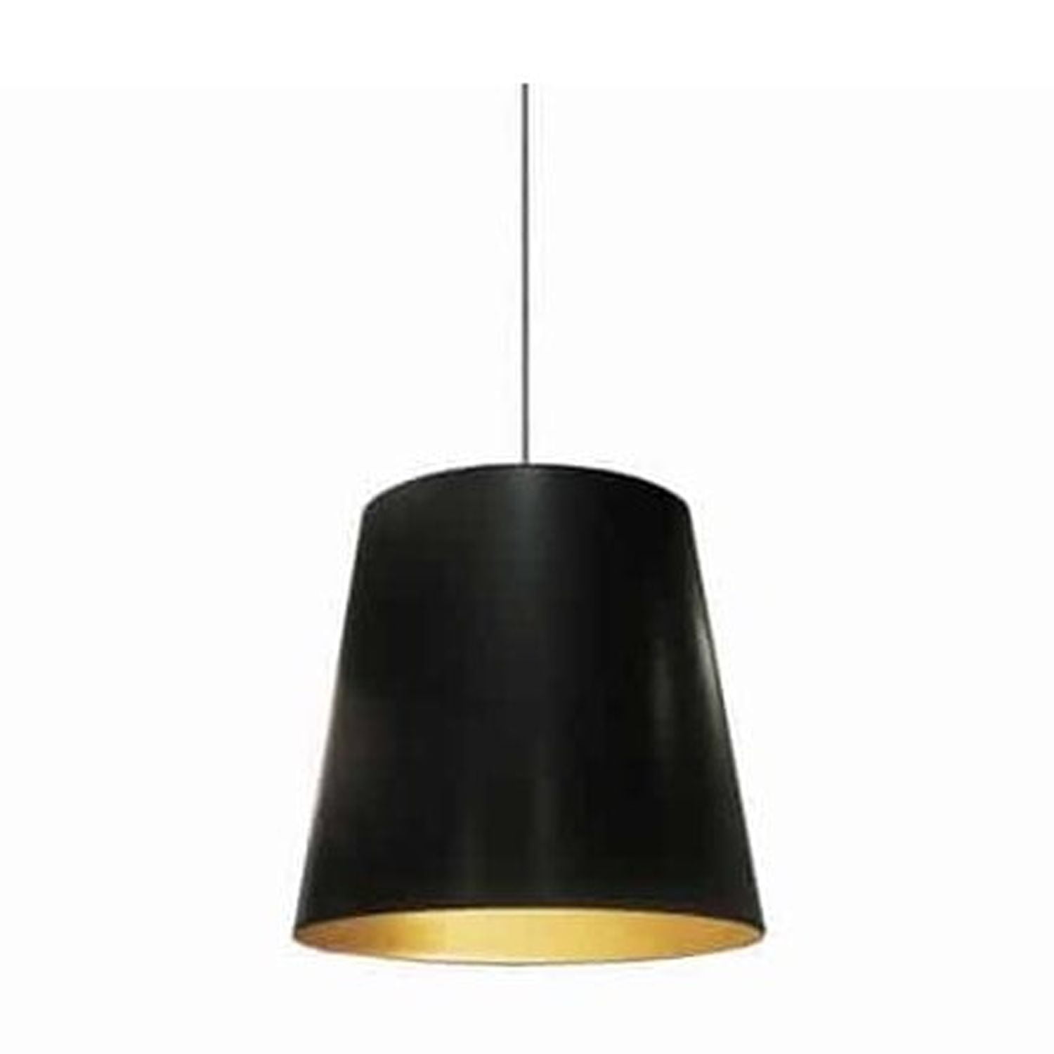 Elegant Black and Gold Drum Pendant Light with Adjustable Drop