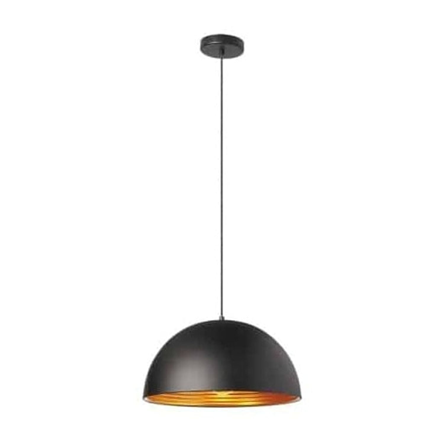 Matte Black Aluminum 16" Bowl Pendant with LED Down Lighting