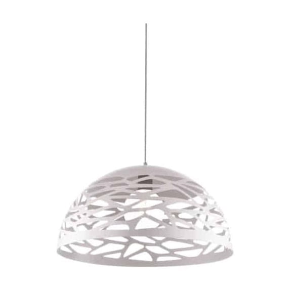 Dainolite 1 Light Pendant, Matte White Finish