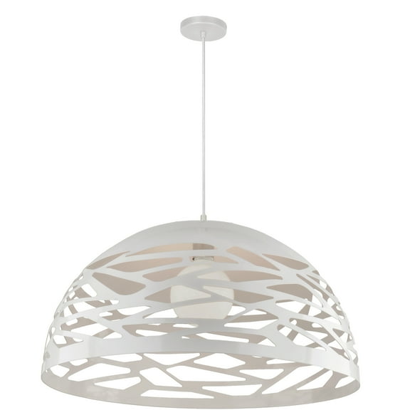 Dainolite 1 Light Pendant, Matte White Finish