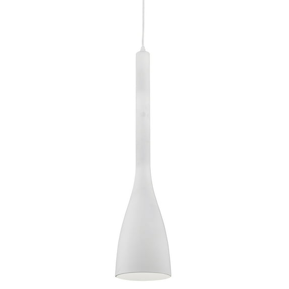 Dainolite 1 Light Pendant, Matte White Finish