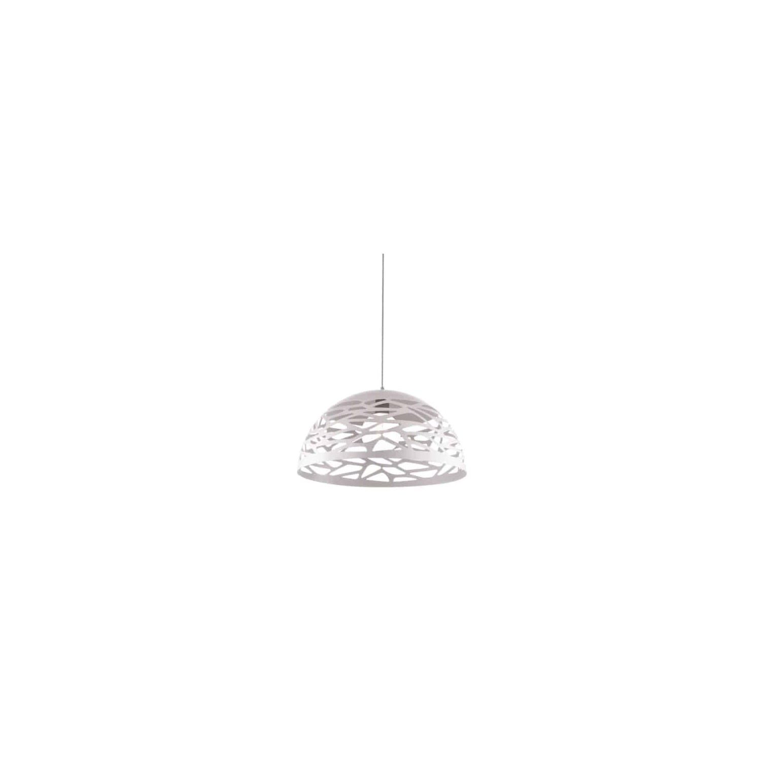 Matte White Dome Pendant Light with Cut-Out Pattern