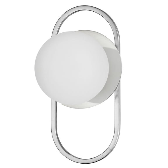 Dainolite 1 Light Polished Chrome Wall Sconce w/ Opal Glass