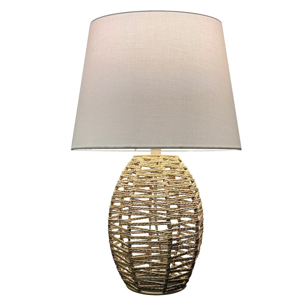 Dainolite 1 Light Table Lamp, Natural w/ Beige Shade
