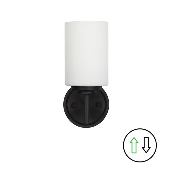 Dainolite 1 Light Wall Sconce in Matte Black