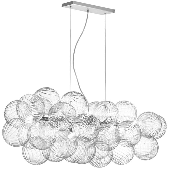 Dainolite 10 Light Halogen Horizontal Pendant Polished Chrome with Clear Spiral Glass