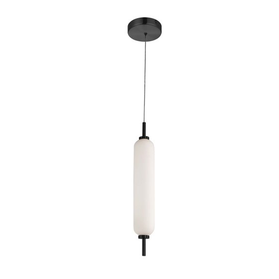 Dainolite 10W Pendant Matte Black with White Opal Glass