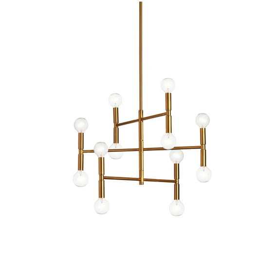 Dainolite 12 Light Chandelier, Vintage Bronze Finish