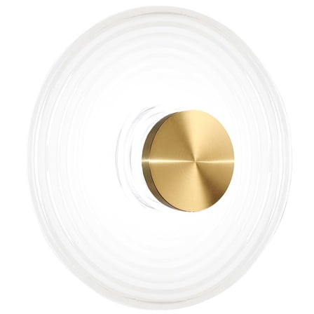 Dainolite 12W Wall Sconce Aged Brass with White Rippled Glass