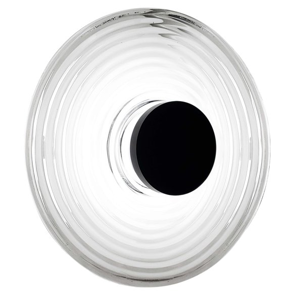 Dainolite 12W Wall Sconce Matte Black with Clear Rippled Glass