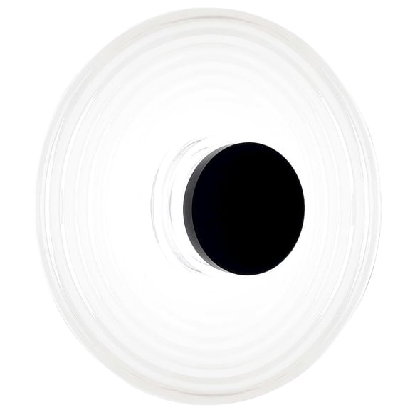 Dainolite 12W Wall Sconce Matte Black with White Rippled Glass