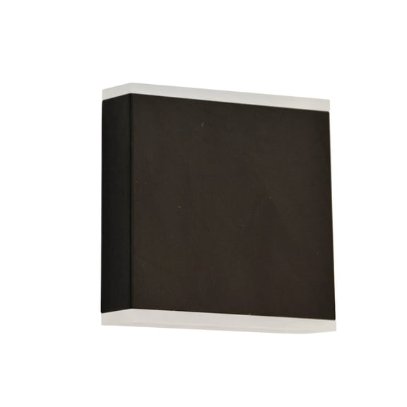 Dainolite 15W LED Outdoor Wall Sconce, Matte Black with Frosted Acrylic Diffuser