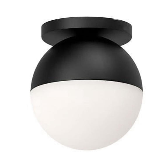Dainolite 1LT Flush Mount, MB, WH Glass