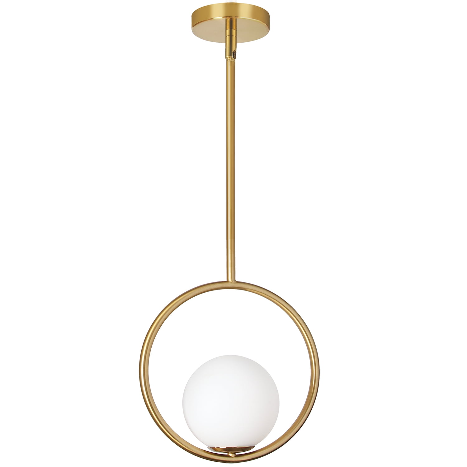 Adrienna 10" Aged Brass Modern Globe Pendant Light