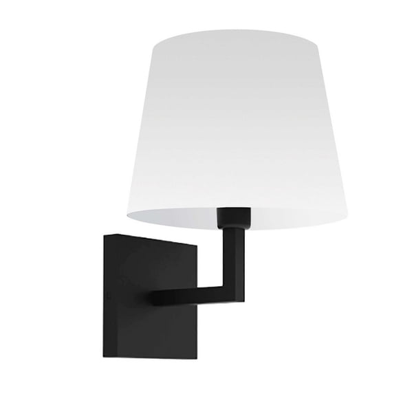 WHN-91W-MB-WH Dainolite Whitney - 1 Light Wall Sconce-Matte Black Finish-White Shade Color