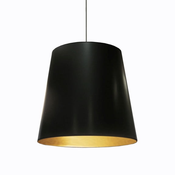 Dainolite Fabric Modern 1 Light Oversized Drum Black Pendant