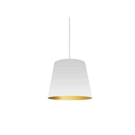 Dainolite 1LT Oversized Drum Pendant,Small - Wht/Gld