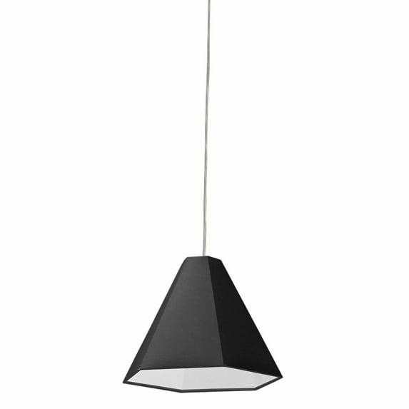 Dainolite 1LT Pendant, Polished Chrome, w/ Black Shade