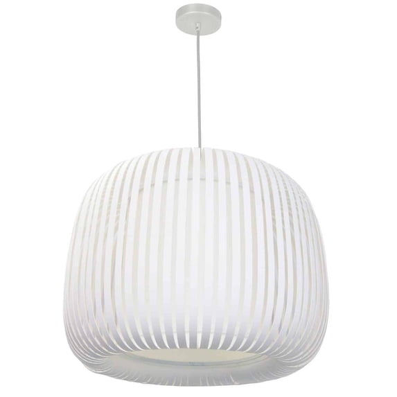 Dainolite 1LT Pendant Slit Shade Linda White White