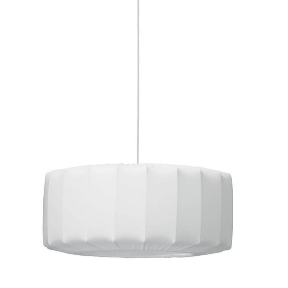 Dainolite 1LT Zoey Pendant White Shade, Fabric Diff, White