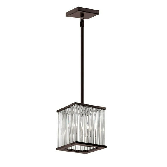 Dainolite 2 Light Crystal Pendant - Vintage Oiled Bronze