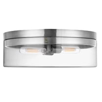 Dainolite 2 Light Incandescent Flush Mount Polished Chrome with Clear Glass