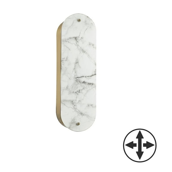 Dainolite 2 Light Wall Sconce in Aged Brass w/ Faux Alabaster Acrylic