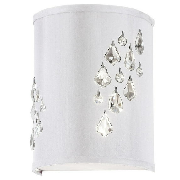 Dainolite 2 Light Wall Sconce w/Crystal Accents Right - White/Silver