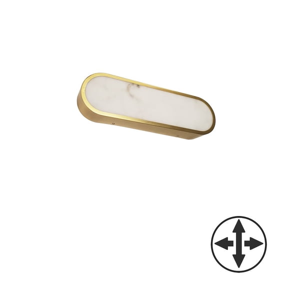 Dainolite 20W Wall Sconce in Aged Brass w/ Alabaster Diffuser