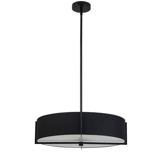 PST-214P-MB-BK Dainolite Preston - 4 Light Pendant In Contemporary Style-5.25 Inches Tall and 20.75 Inches Wide-Matte Black Finish-Black Shade Color