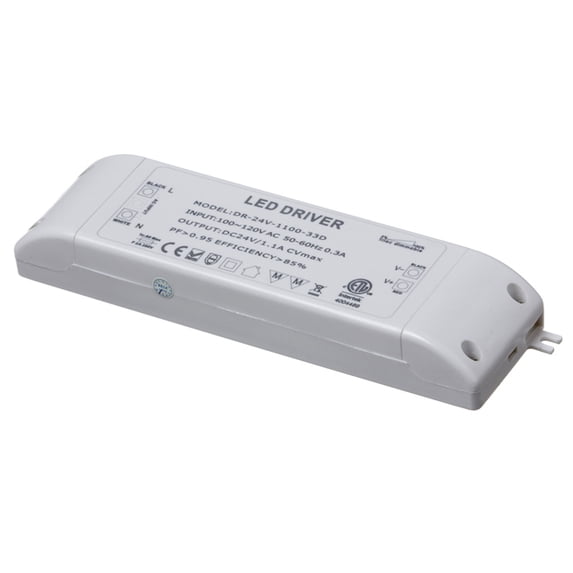 Dainolite 24V DC 30W LED Dimmable Driver - White